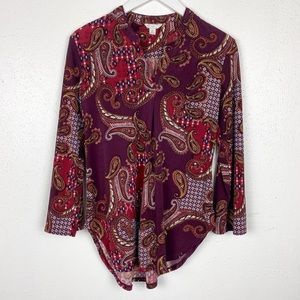 Cato Size XS Paisley Tunic Blouse